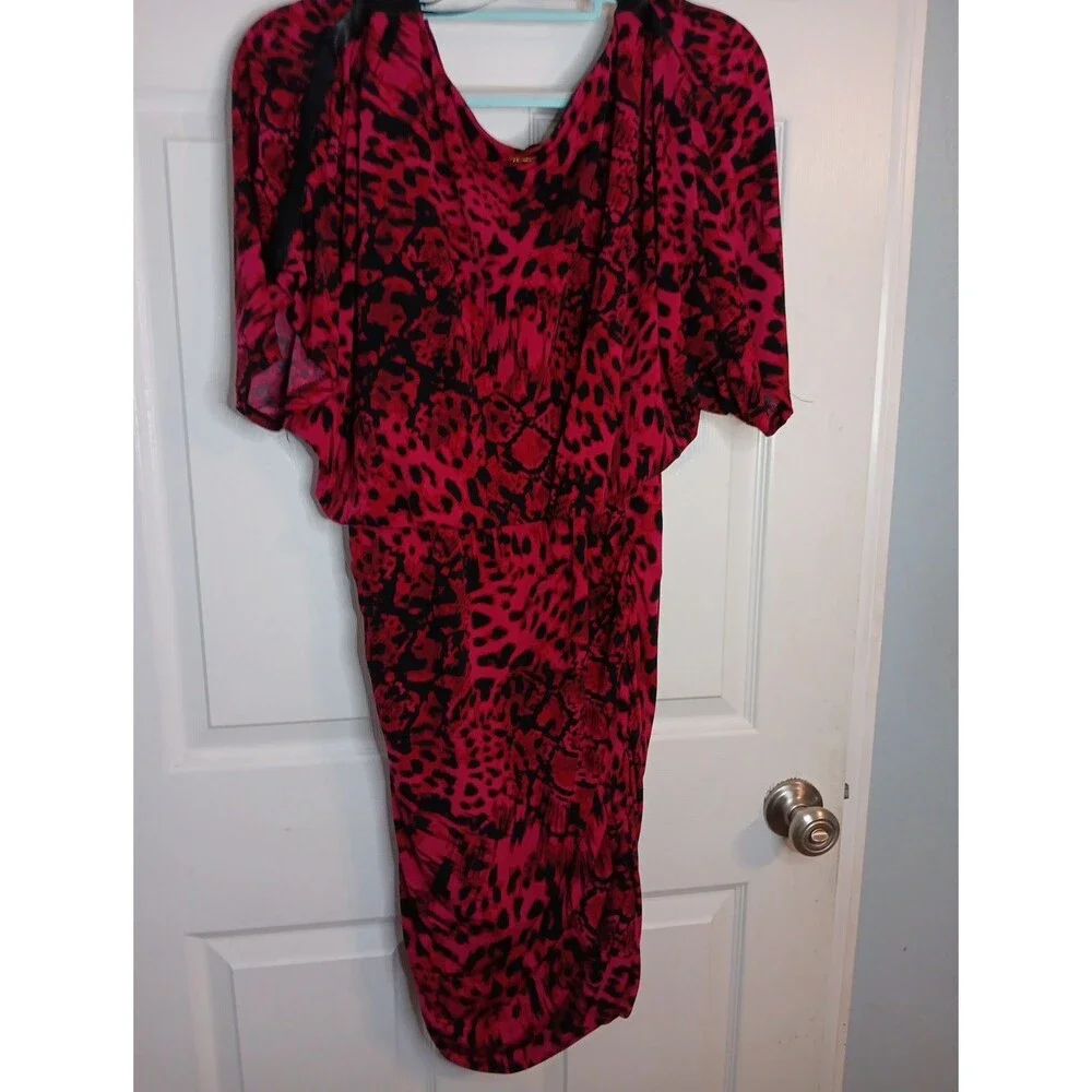Dress Medium Wine Santiago Beautiful Sexy Whoa Ruched Sides M Fresh Raspberry - Picture 5 of 14